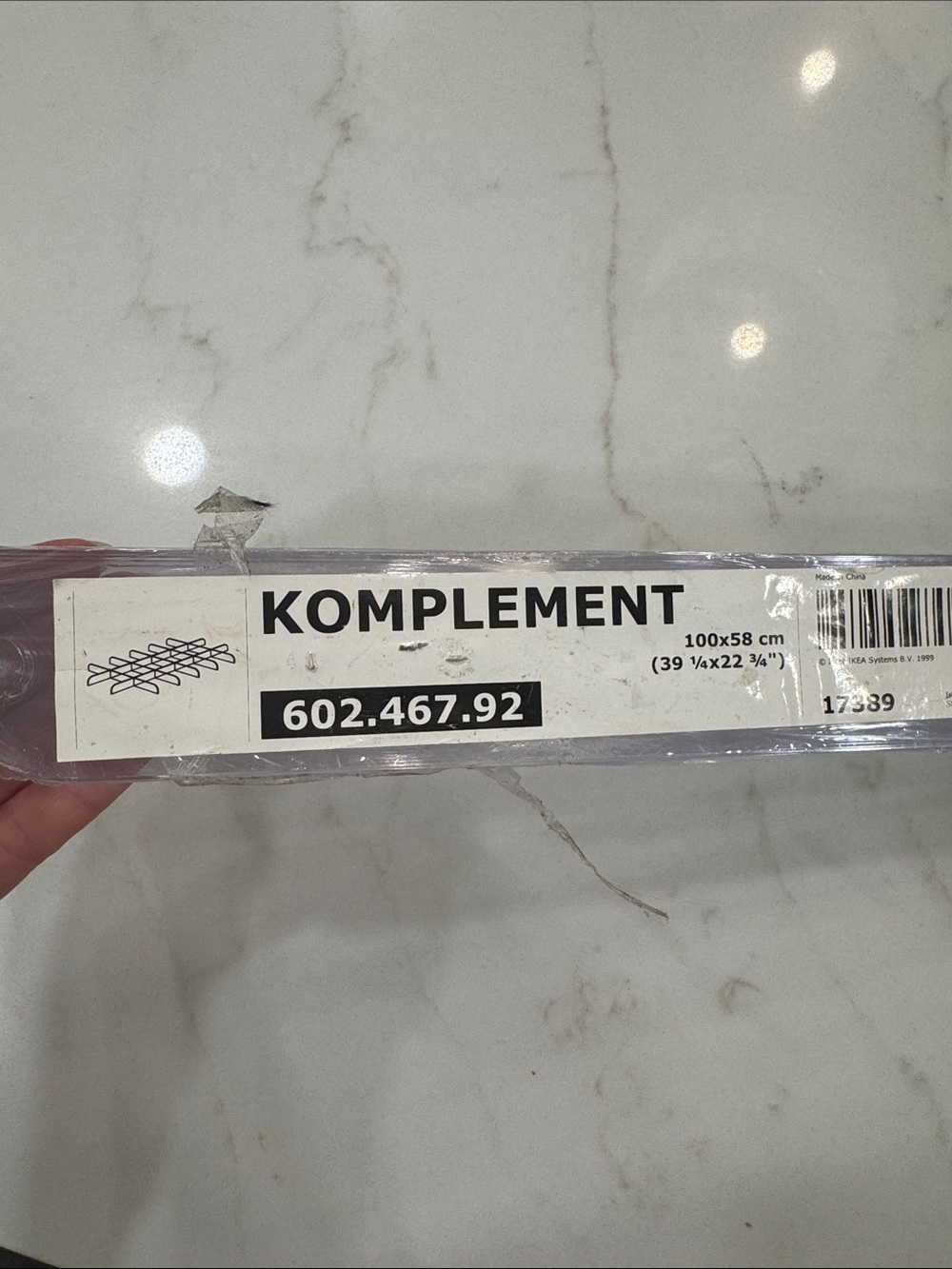 KOMPLEMENT Shelf Label Bar in White in packaging. 602.467.92 for PAx system